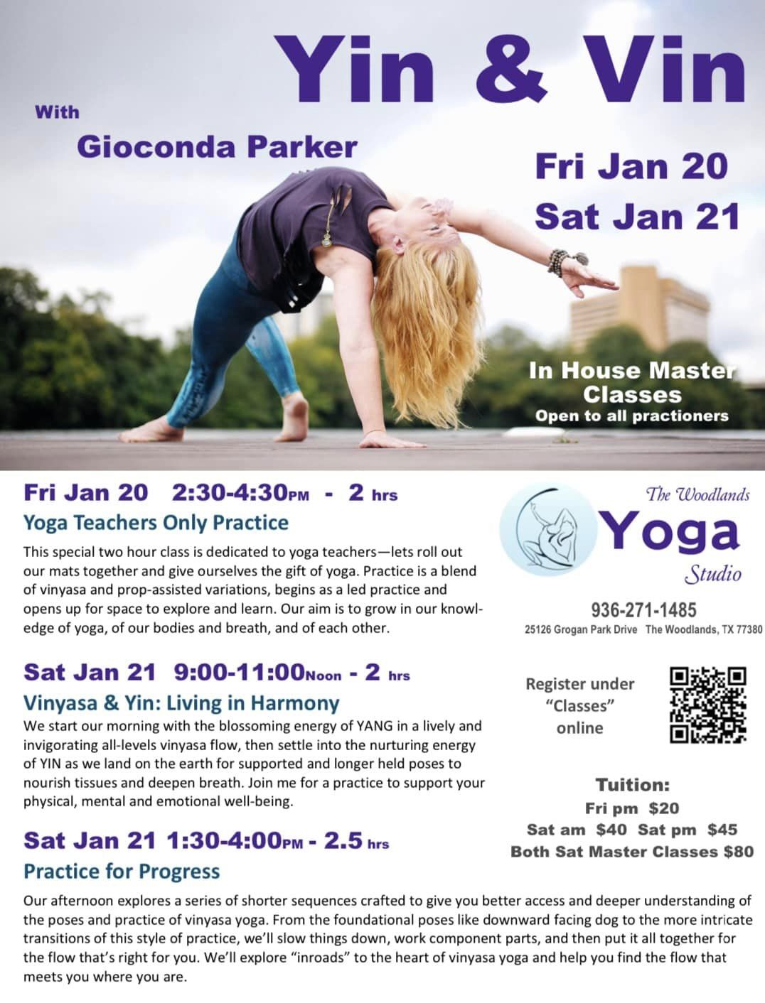 Weekend of Master Classes @The Woodlands Yoga Studio